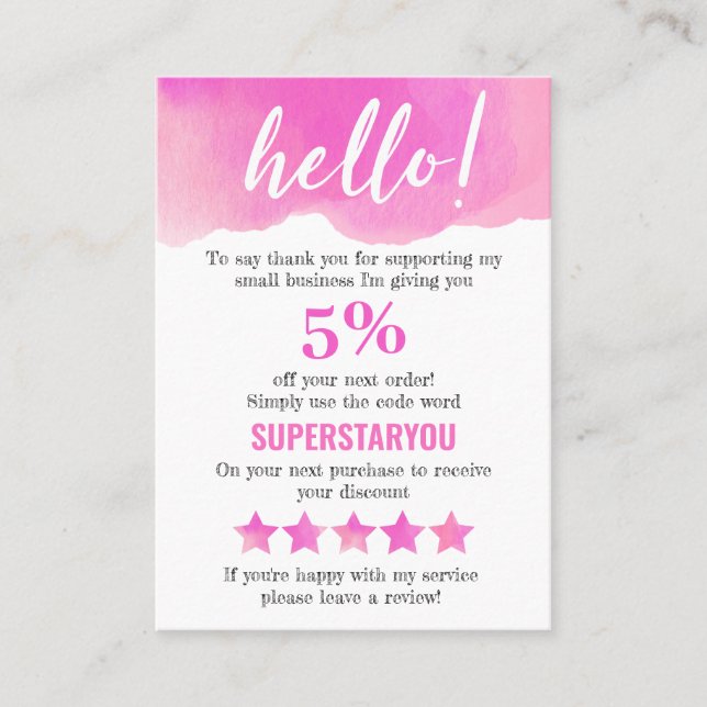 Rosa Lila Tack Logotyp Social Media Infoga  Visitkort (Framsida)