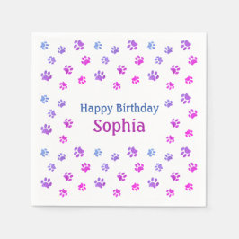 Rosa Lila Tass avtryck Rosa  Anpassningsbar Pet Bi Pappersservett