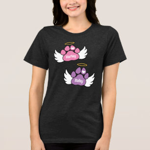 Rosa & Lila Tassar Angel Vingar 2 Hundar Memorial T Shirt
