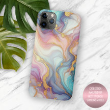 Rosa Lila Teal Aqua Blue Guld Marble Art Mönster