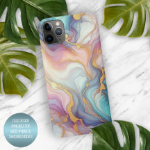 Rosa Lila Teal Aqua Blue Guld Marble Art Mönster