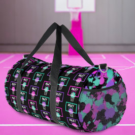 Rosa Lila Teal Basketball Paint Splatter Namn