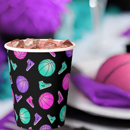 Rosa Lila Teal Neon Basketball Sneakers Birthday