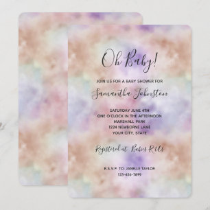 Rosa lila Tie dye Inbjudningar