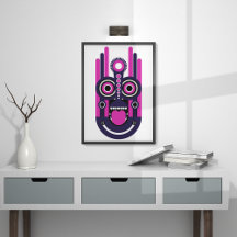 Rosa Lila Tiki Mask