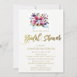 Rosa Lila Tulip Blommigt Bouquet Möhippa Inbjudningar