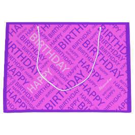 Rosa lila typografisk personlig vid födelsedag