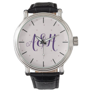Rosa Lila Typography Monogram Girly Modern Armbandsur