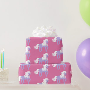 Rosa Lila Unicorn Birthday Presentpapper