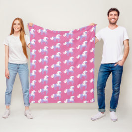 Rosa Lila Unicorn Fleecefilt