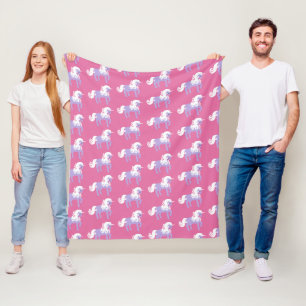 Rosa Lila Unicorn Fleecefilt