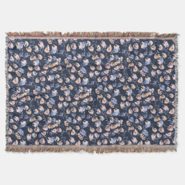 Rosa & Lila | Vattenfärg Blommönster Filt