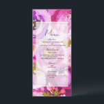 Rosa & Lila Vibrant Blommigt Bröllop Menu Meny<br><div class="desc">Matchande objekt i den här designen är tillgängliga.</div>