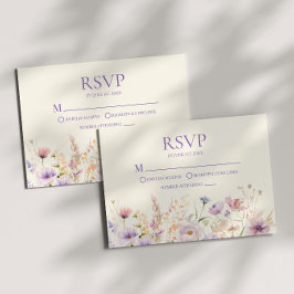 Rosa lila vildblommeäng bröllops-RSVP-kort OSA Kort