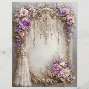 Rosa Lila Vintage Junk Journal Scrapbookpapper