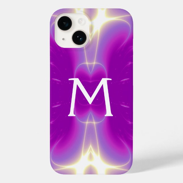 ROSA LILA VIOLET FRACTAL LIGHT VINKARARE MONOGRAM (Baksida)