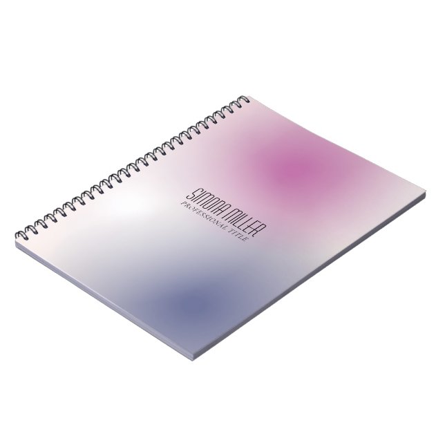 Rosa Lila Vit Minimalistisk Estetisk Gradient Anteckningsbok (Vänstra Sidan)
