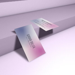 Rosa Lila Vit Minimalistisk Estetisk Gradient Visitkort