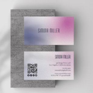 Rosa Lila Vit Minimalistisk Estetisk Gradient Visitkort