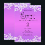 Rosa & Lila Vitt Tyg 30 30-årsdag  Inbjudningar<br><div class="desc">Anpassa för alla evenemang</div>