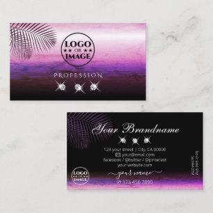 Rosa Lila Watercolor Handflatan Löv Jewels Add Log Visitkort
