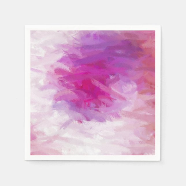 Rosa Lila White Abstrakt Art Pappersservett (Framsidan)