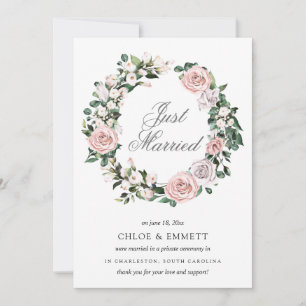 Rosa Lila White Blommigt Ny gifta Elopement Meddelande