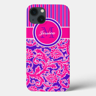Rosa Lila White Stripe Damask 3 iPad Air Case
