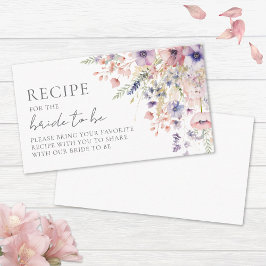 Rosa Lila Wildblomma Recipe Tilläggskort
