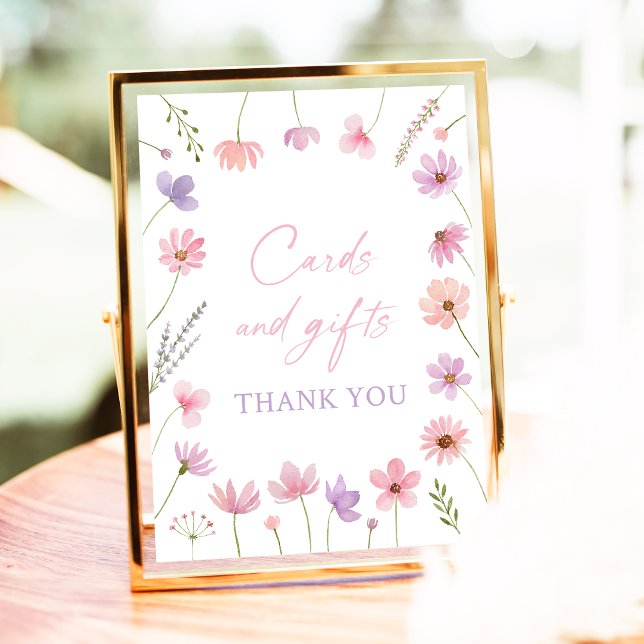 Rosa Lila WildblommCards and Gifts Sign Poster (Skapare uppladdad)