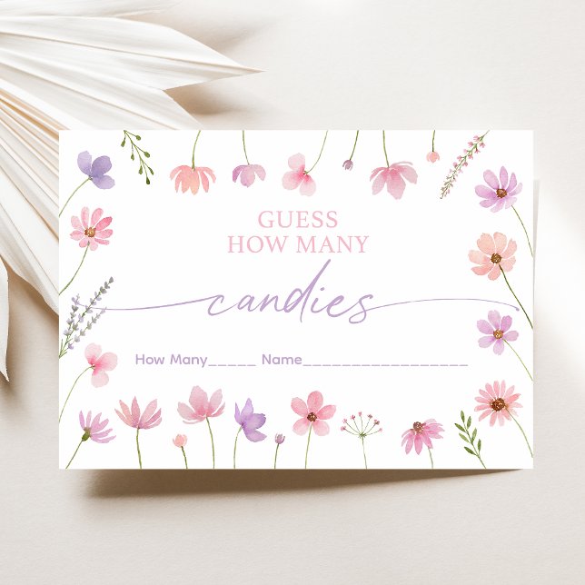 Rosa Lila Wildblomme gissar hur många bilspel som  Tilläggskort (Skapare uppladdad)