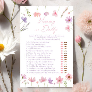 Rosa Lila Wildblommor Mamma eller Pappa Shower Gam