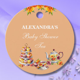 Rosa Lilac Blommigt Tea Baby Shower Tack Gåvor Etiketter