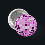 Rosa Lilac Lila Retro Modern Disco Boll Knapp<br><div class="desc">Dance,  dans! All green disco mirrorball design för varje dansdrottning. Disco boll illustrerar rosa,  estetisk hemdekaler,  party-produkter och presenter.</div>