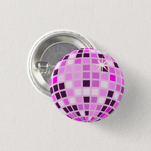 Rosa Lilac Lila Retro Modern Disco Boll Knapp