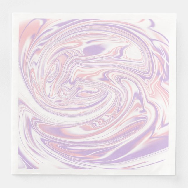 Rosa Lilac Modern Abstrakt Liquid Marble Design Pappersservett (Framsida)
