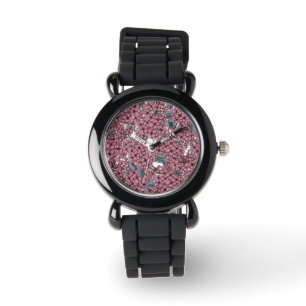 Rosa Lilac-trädgård Armbandsur