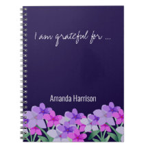 Rosa lilach blommigt Gratitude Journal Personlig