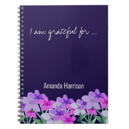 Rosa lilach blommigt Gratitude Journal Personlig Anteckningsbok