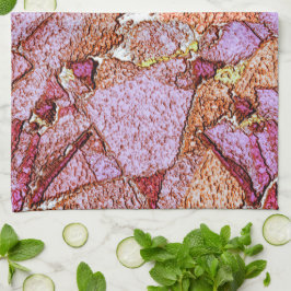 Rosa lilafärgad vulkaniska sten teckning kökshandduk