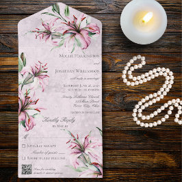 Rosa Lilies on Distress Rosa QR Code