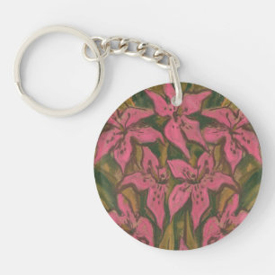 Rosa Lilies, pastellmålning, blommor, blommigt kon