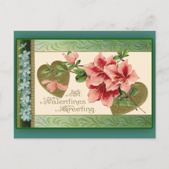 Rosa Lilies Valentine Greeting Card Helg Vykort (Framsida)