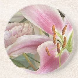 Rosa Liliy & Peony Sandstone Underlägg