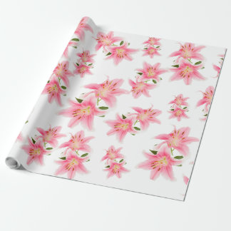 Rosa Lilja Matta Inpackningspapper Presentpapper