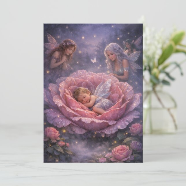 Rosa lilja & turkos änglababyshower Spara datum  Datumet (Stående Fram)