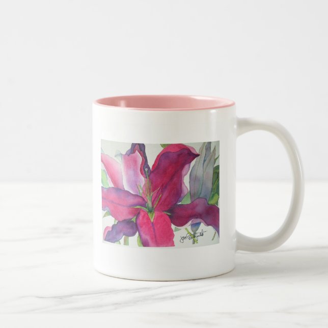 Rosa liljamugg Två-Tonad mugg (Höger)
