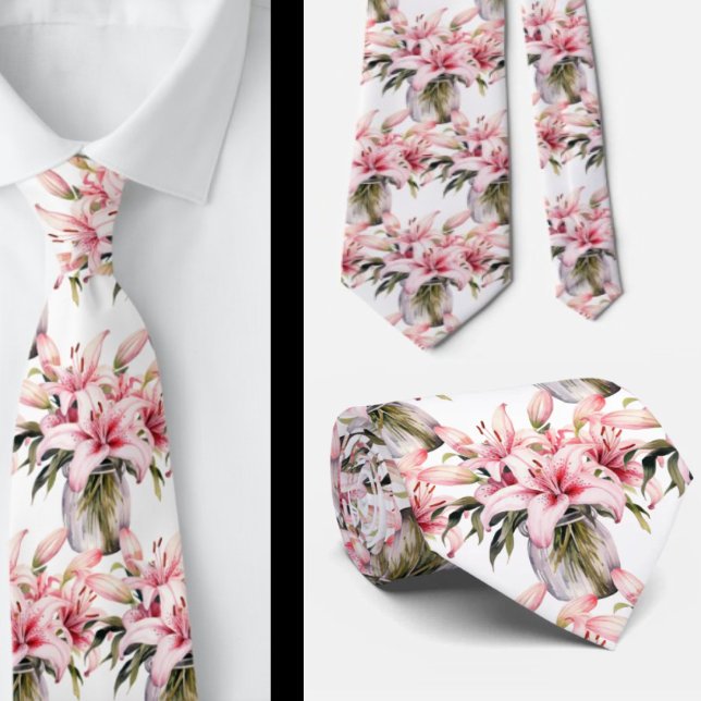 Rosa liljor i vas slips (Skapare uppladdad)