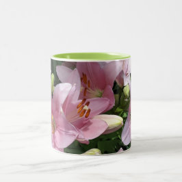 Rosa liljor Två-Tonad mugg