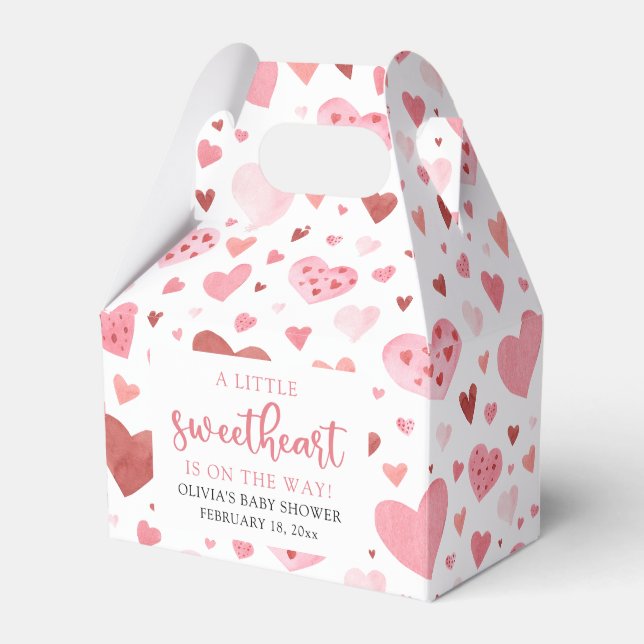 Rosa lilla älskling Alla hjärtans dag Baby Shower Presentaskar (Framsidan Sidan)